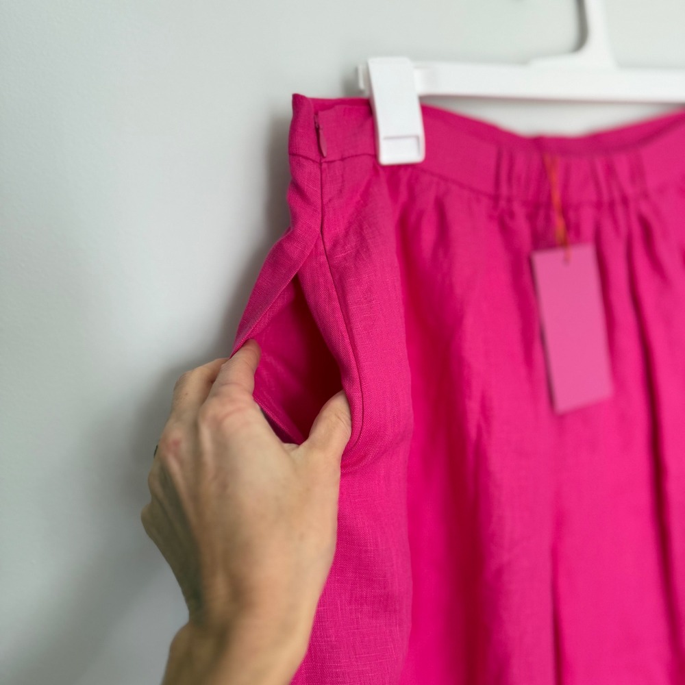 J15 NWT *ARCHIVE* RHODE Aaron Skirt in Hot Pink Stretch Waist Side Pockets - Picture 7 of 8
